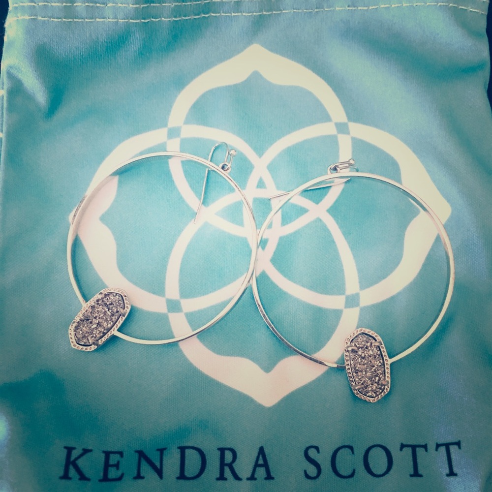 Kendra Scott gray hoop earrings